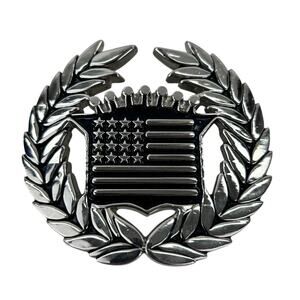 Vintage Belt Buckle Famous Stars & stripes 8387 Cadillac Style Silver Tone